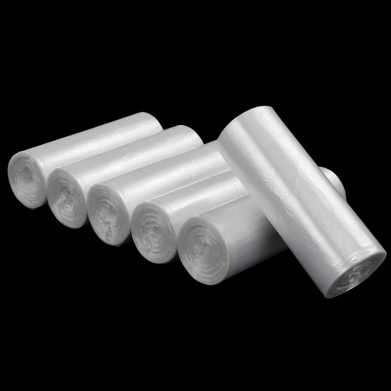 Ponpong 15 Litre Clear Garbage Bin Bags, Bin Liners, 6
