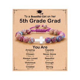 UPROMI 5th Grade Graduation Gifts Decorations, Primary Elementary School Christian Graduation Gifts Grad Graduate Bracelet Class of 2025 Congratulations