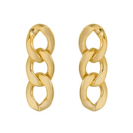 QUPENGXU Gold Simple Geometric Earring Delicate Chain Dangle Drop Earring Specially Designed For Personality Women (chain)