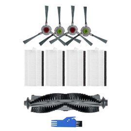 MsDaos MsDaos Ersatzteile kompatibel f1r AIRROBO P20 Roboterstaubsauger, Ersatz Zubeh?r Set beinhaltet 1 Walzenb1rste, 4 Seitenb1rsten, 4 HEPA-Filter (9 St1ck)
