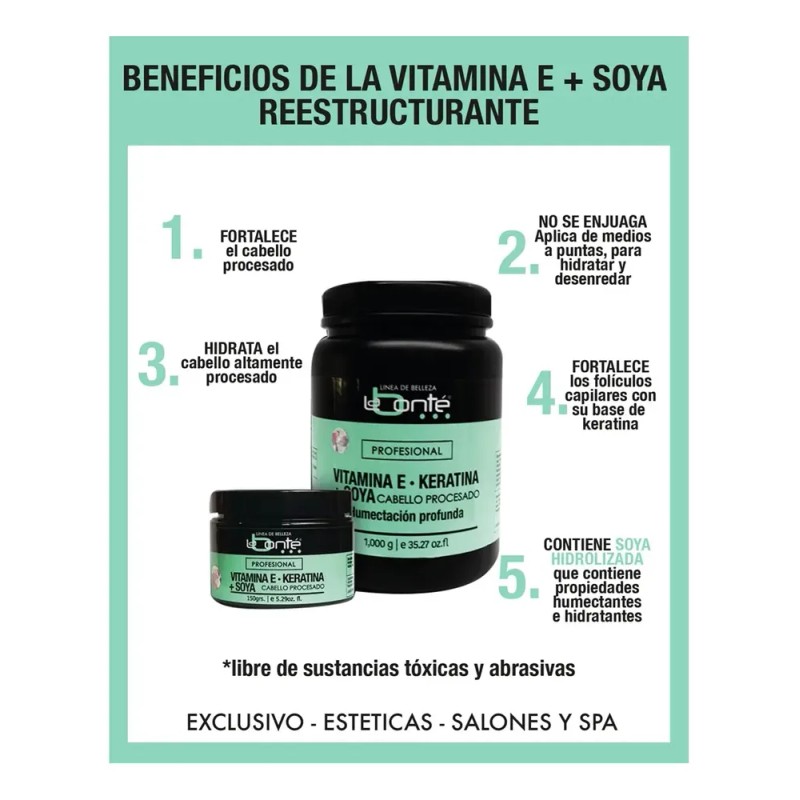Vitamina E + Soya Keratina Labonte 1 Kilo Original!!