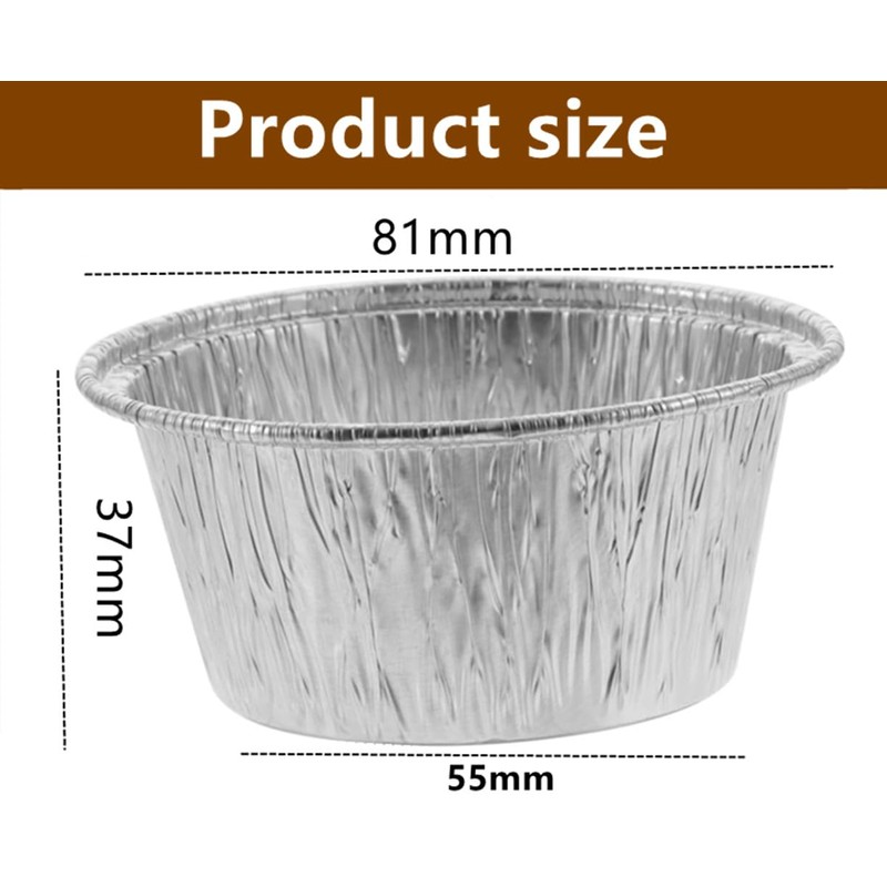 100 pcs Foil Cups,Silver Foil Baking Cups Muffin Liners for