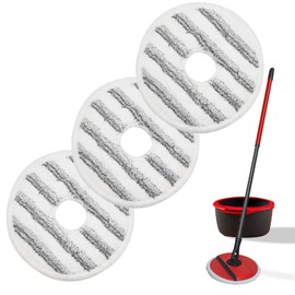 GFRED 3Pcs Mop Pads Replacement Microfiber Compatible With Vileda Spin and Clean Floor and Bucket Mop Head Refills For Cleaning Floor (Grey)