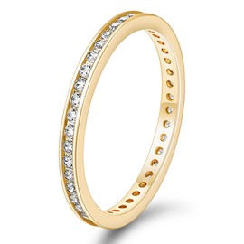 Titaniumcentral Eternity Ring Women's Cubic Zirconia Front Ring Narrow Eternity Rings Engagement Rings Wedding Rings Memoire Rings 2.5 mm, stone, Cubic Zirconia