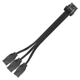 CERRXIAN 1FT ATX3.0 12VHPWR to 3x 8Pin Power Cable,PCI-e 5.0 12VHPWR ATX3.0 600W 16 Pin Male to 3x8Pin(6+2) Female Cable,for Graphic Card GPU 12+4pin RTX 3090Ti 4070Ti 4080 4090 (3x8Pin F-0.3M)