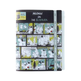 Sun-Star Stationery MG S2175967 Moomin Goods, Clear File, Multi-Function, Rubber Band, 5 Pockets + Zipper, Comic