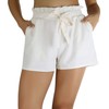 ToBeInStyle - Pantalones cortos de tela para mujer, color liso