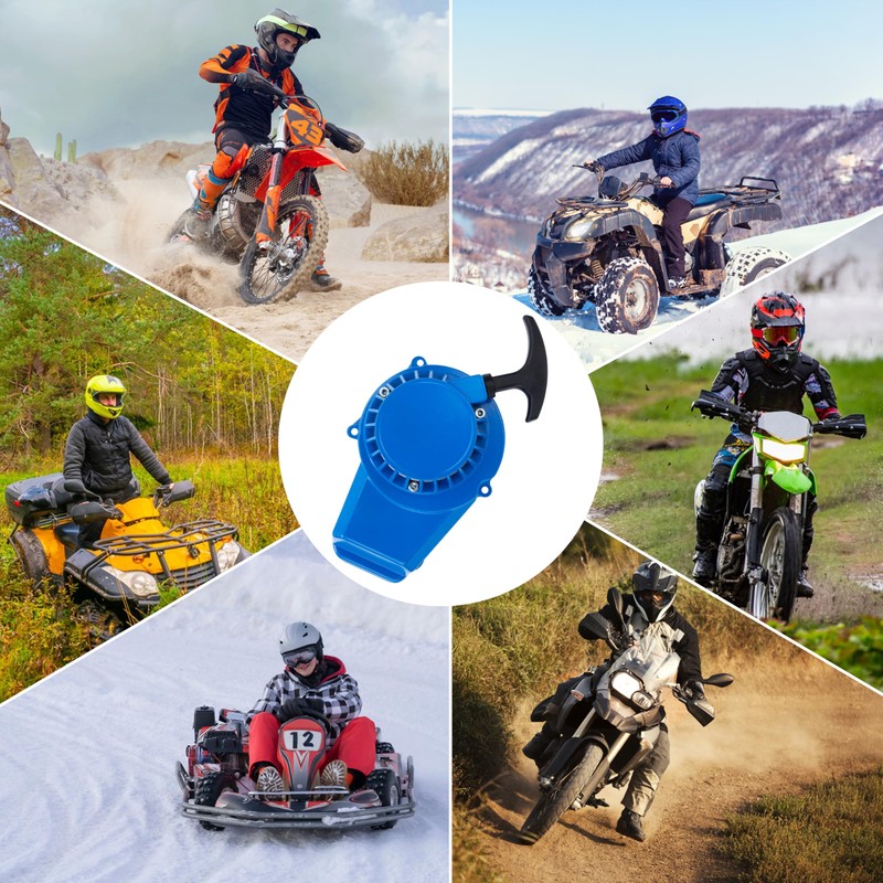 Tunejoy Pull Starter Motorcycle Recoil Starter Pocket Bike Aluminium Easy