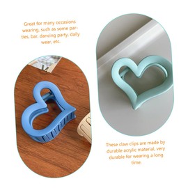 Baluue 6pcs Fashionable Heart Claw Clips Hair Clips for Women Volume Medium Hair Accessories for Thin