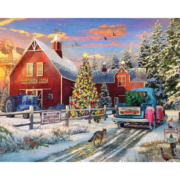 Springbok's 1000 Piece Jigsaw Puzzle Red Barn Farms - Made in USA
