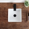 KDKSC 14 Inch Small Undermount Bathroom Sink White Ceramic Square
