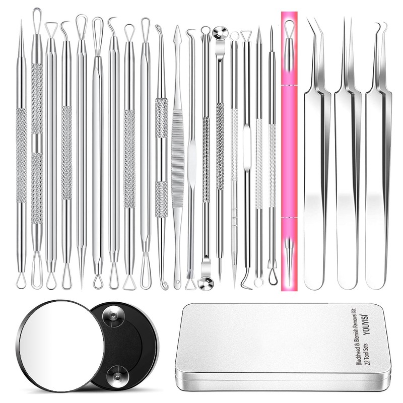 22 Pcs Pimple Popper Tool, Blackhead Remover Acne and Zit