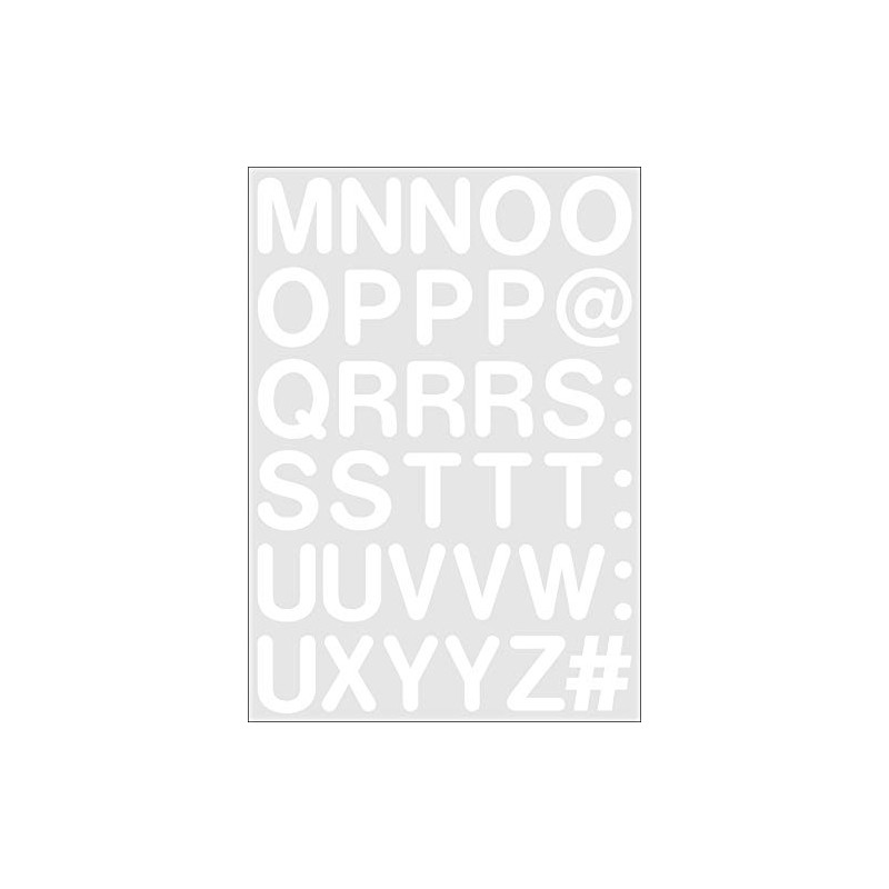 Letters and characters, white, 4 cm high letters in high-quality