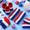 12 Sets Bulk Striped Sweatband Set Kids Headband Wristband Set