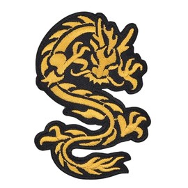 Dragon Yellow Gold Iron-On Patch Size 6.0 x 9.0 cm