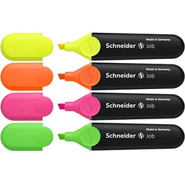 Schneider Job 150 Highlighter, 1-5 mm, Case with 4 Colours