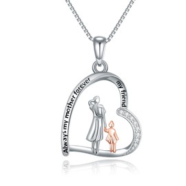 YAFEINI Mother and Daughter Necklace Sterling Silver Daughter Necklace from Mom Mothers Day Jewellery Gifts for Mom Wife Daughter