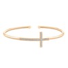 Timeless Love 1/10 CTTW Diamond 6.5" Cross Bangle Bracelet Set