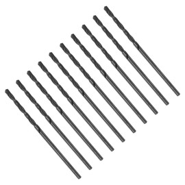 CoCud Twist Drill Bits, 1.6mm Cutting Diameter 0.06" Shank, High-Speed Steel Black Oxide Coating Jobber Bit Set (Applications: for Metal Wood Plastic), 10-Pieces