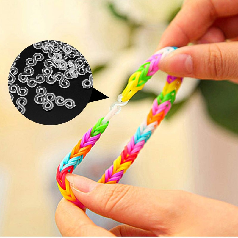 AIEX 600 Pieces S Clips Loom Bands Clips Rubber Band