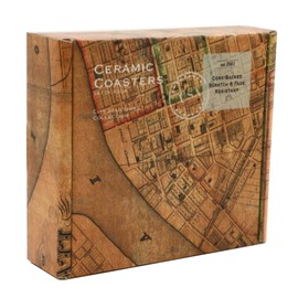 Philadelphia Coaster of Vintage Map (Set of 4)