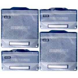 Russbe Metallic Hexagrid Reusable Snack & Sandwich Bags (Set Of 4), Blue