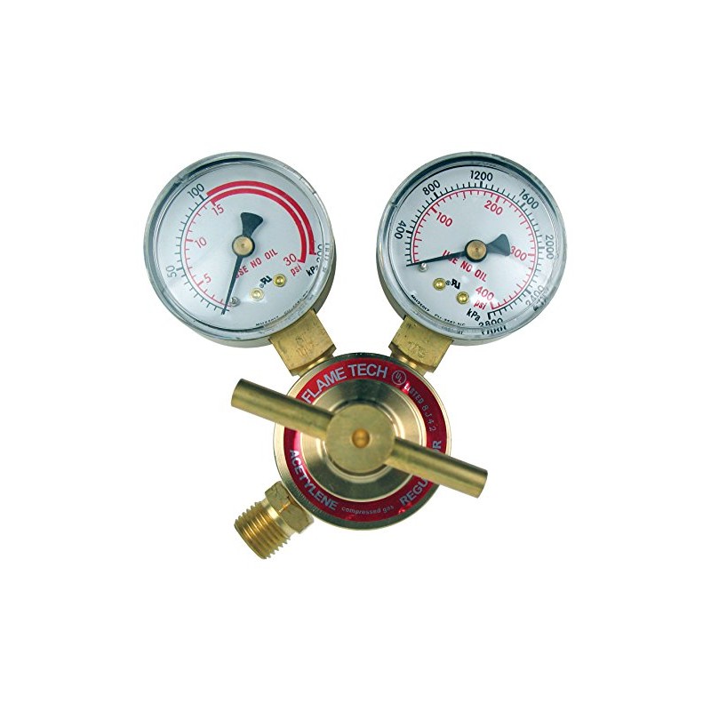 Flame Tech Inc. VLAR-18 Light Duty Acetylene Regulator, Victor Compatible,