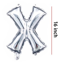 Dzrige 16 Inch XOXO Balloons Valentines Day Mylar Foil Letter Balloons Banner for Valentine Party Wedding Bridal Showers Engagement Anniversary Decor Supplies (Silver)