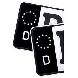 2 x Number Plate EU Field Sticker Film, Black, Car, Trailer, Caravan, Bus