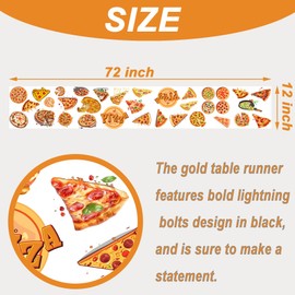 Pizza Table Runner, Food Pizza Birthday Party Favors Supplies Decorations Table Cover
