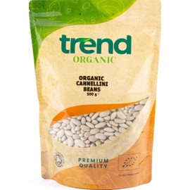 Trend Organic Cannellini Beans Ideal for Salads, Soups, and Dips - Fluffy and Creamy - Rich in Protein and Dietary Fibre, Vitamins and Minerals - Certified Organic, Vegan, Non-GMO, No Additives, 500g