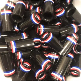The Golf Club Trader (12) Premium Quality Iron Ferrules Black w/ Red, White Blue USA Rings 1”