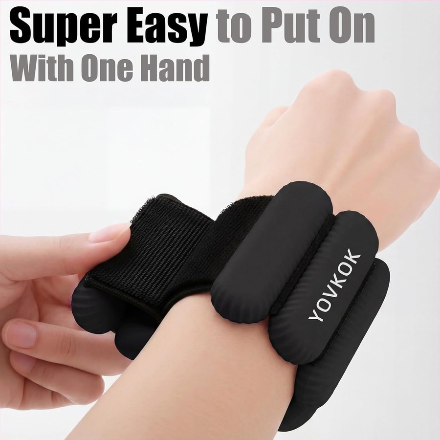 Silicone Wrist and Ankle Weights, Adjustable Wearable Weights for Walking, Yoga, Pilates and Strength Training