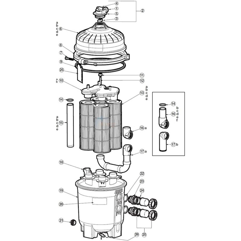 Replacement for DEX2420Z8A Hayward DE and Cartridge Filters Manual Air