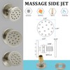 HOMEDEC 6pcs Round Brass Shower Body Spray Massage Jets Spa-like