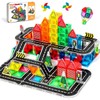 kocojrff Mini Road Magnetic Tiles Set, Travel Magnatiles with Metal