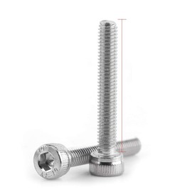 Walfront 100 Pcs M3 Stainless Steel Hex Socket Cap Head Screw Bolts Tool Kit with Plastic Bags