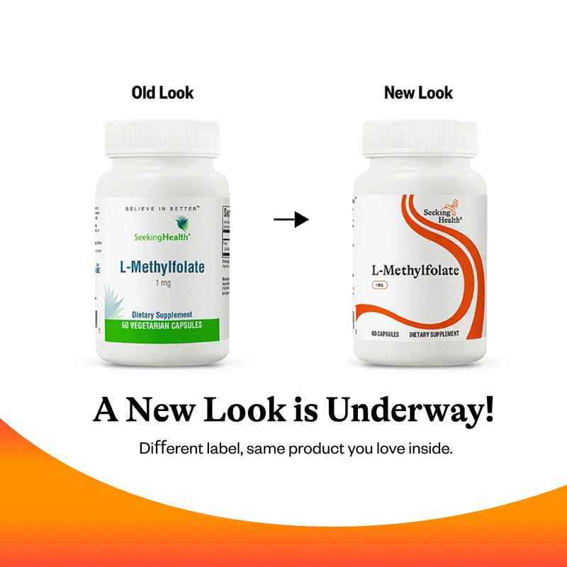 Seeking Health L-Methylfolate 1mg Supports Healthy MTHFR, Mood, and methylation-
