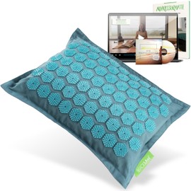 BACKLAXX ® Acupressure Pillow - Acupressure Neck Pillow for Tension Shoulder, Neck, Back and Foot - Acupressure Pillow for Headaches and Migraines - Acupressure Pillow Neck (Ocean Turquoise)