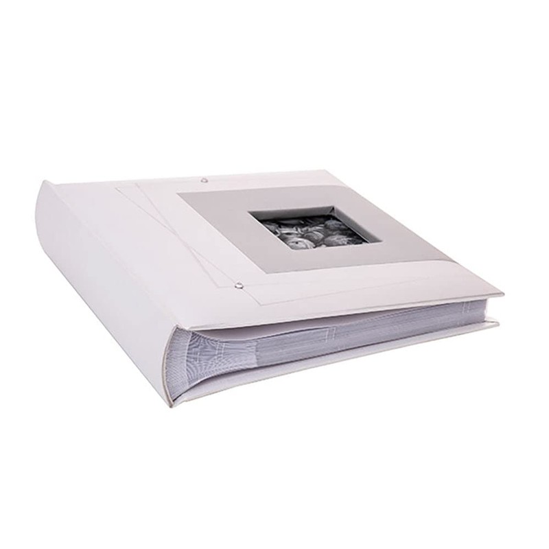 Kusso White Wedding Photo Album Luxury Pearl White with Silver