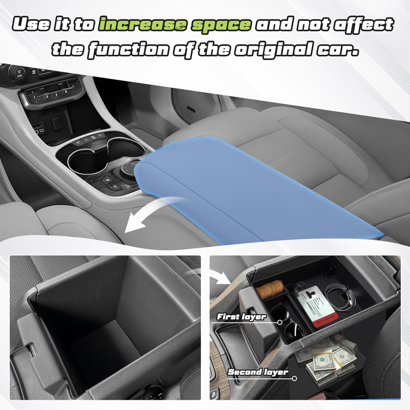 Sunsdrew Center Console Organizer for GMC Acadia 2017-2023 Accessories Acadia