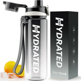 Mevoly Water Bottle, 750 ml, BPA-Free Tritan, Sports Water Bottle, Leak-Proof with Time Marking, Sports Bottle for Fitness, Outdoor, Gym, School