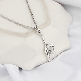 BNQL Gymnastics Necklace Gymnastics Gifts Gymnastics Jewelry Gifts for Girls Gymnastics Team Gifts for Girls Women Stainless Steel, Stainless Steel