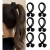 Docena De Liga De Nudo para Cabello, color Negro, Resistente,
