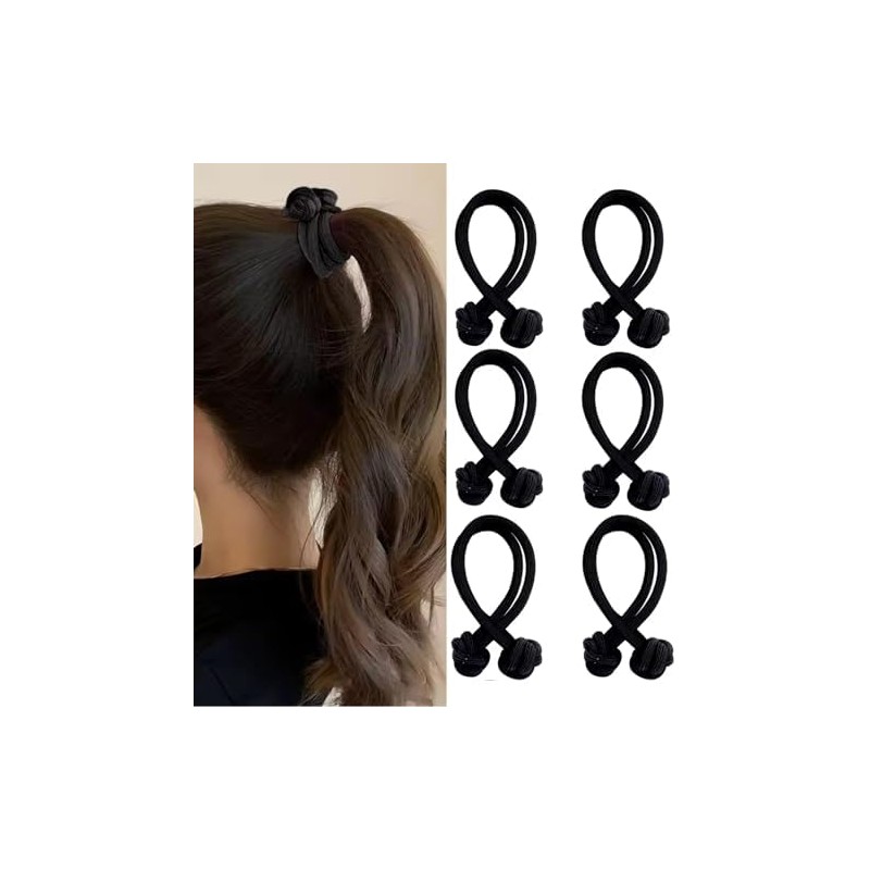 Docena De Liga De Nudo para Cabello, color Negro, Resistente,