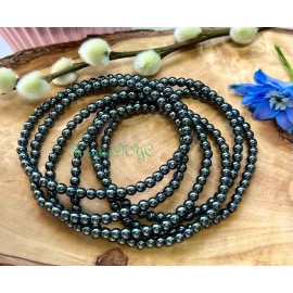 Crystal Wholesale Lot 6 Pcs Natural Hematite 4mm 7.5” Crystal Stretch Bracelet