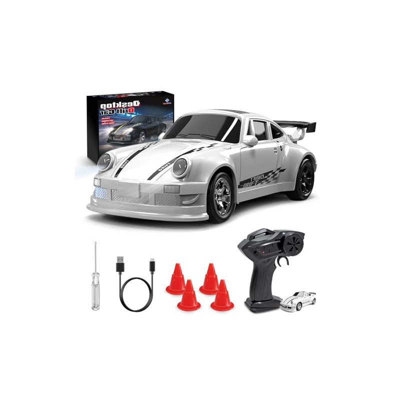 BuzzoXerex Drift Remote Control Car, 1:64 RC Drift Car (White)