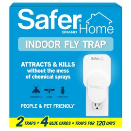 Safer Home Indoor Plug-in Fly Trap - SH502-2R4SR - Effective Fruit Fly Traps for Indoors, Gnat Traps for House Indoor, 400 Sq Ft Protection - Style: 2 Devices + 4 Glue Cards