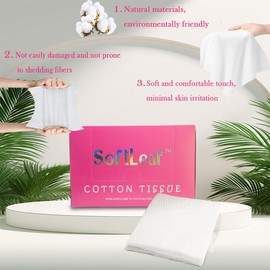 SoftLeaf Disposable Face Towels XL, Ultra Thick & Soft Makeup Remover Dry Wipes, Dry and Wet Dual-Use Daily Facial Tissues, Face Towelettes Disposable for Sensitive Skin, 9.84"×11.8", 160 Count 4 Pack