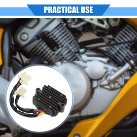 X AUTOHAUX Motorcycle Rectifier Voltage Regulator Compatible for Honda CB 650 Nighthawk 1983-1985, Durable Metal Titanium Tone